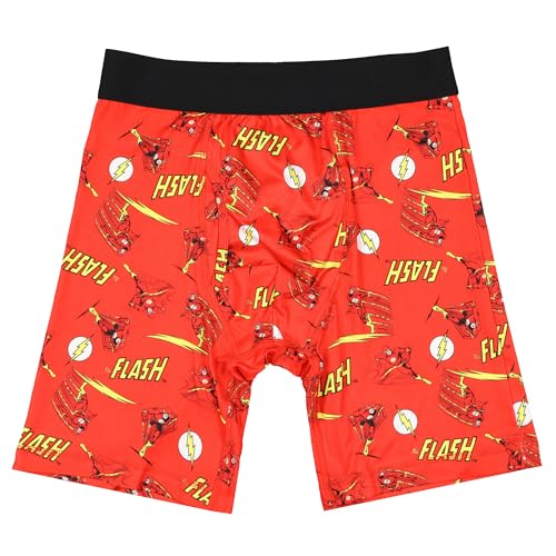 INTIMO DC Comics The Flash Boxer Briefs Men's Allover Character Design Adult Tight Fit Underwear