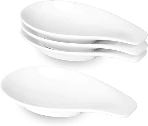 ONTUBE Ceramic Spoon Rests for Buffet Set of 4, Porcelain