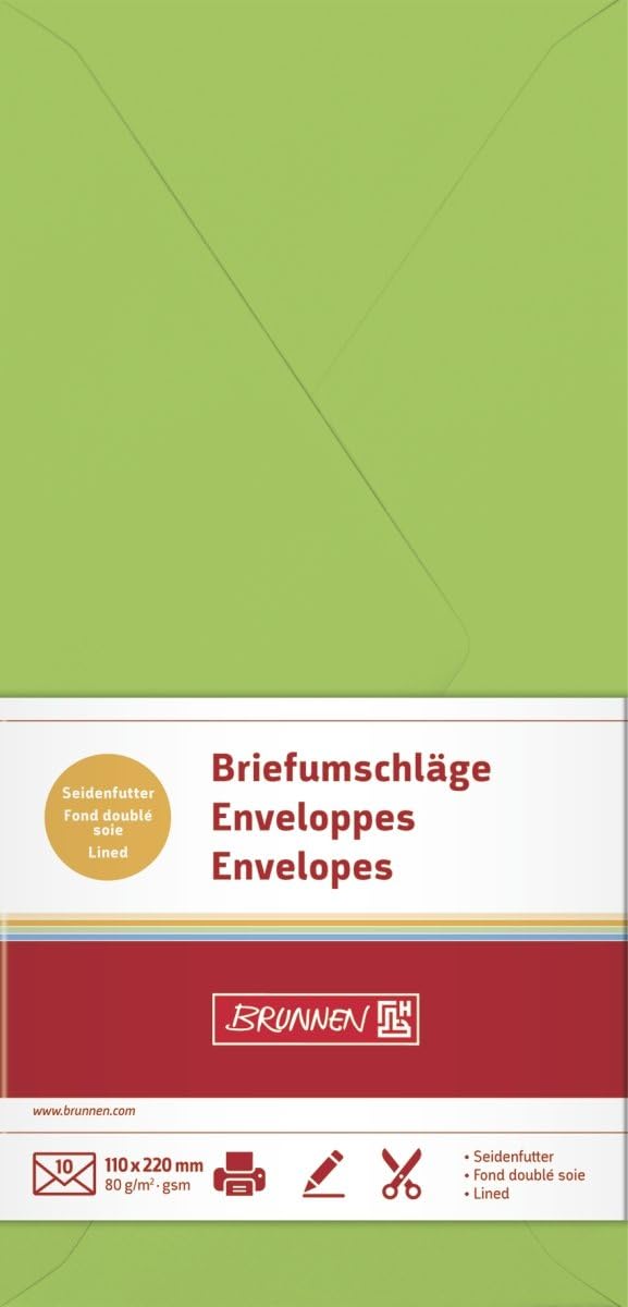 Brunnen – 105125100 Envelope DIN Long 110 x 220 mm 80 g/m² Pack of 10) dl Honey