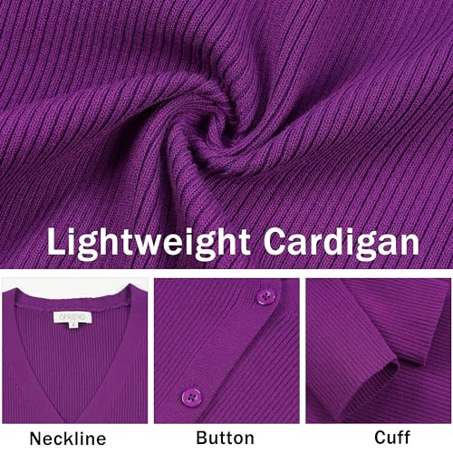 Image of Women's Long Sleeve Ribbed Knit V Neck Button Down Slim Fitted Cropped Cardigan