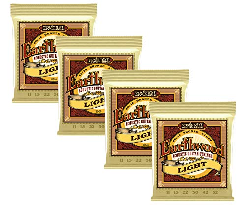 4 PACK Ernie Ball 2004 Earthwood 80/20 Bronze Light Acoustic