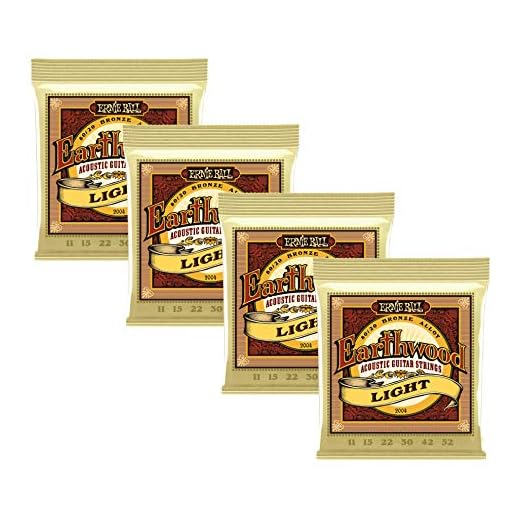 4 PACK Ernie Ball 2004 Earthwood 80/20 Bronze Light Acoustic Guitar Strings (11-52)