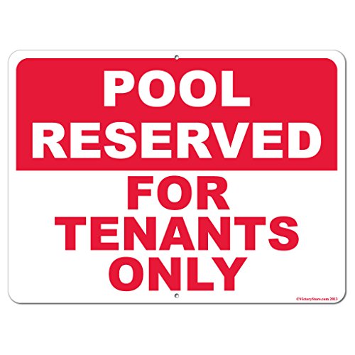 VictoryStore Yard Sign Outdoor Lawn Decorations: Pool Reserved for Tenants Only Aluminum Sign, Size 12 inch x 18 inch