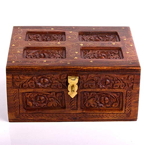 Goodvk Joyero Retro La Madera Antigua sólido Vestir El rectángulo Retro del Estilo Chino joyería Caja de Almacenamiento de Madera Creativo cumpleaños (Color : Marrón, tamaño : 30u00d720u00d712cm)