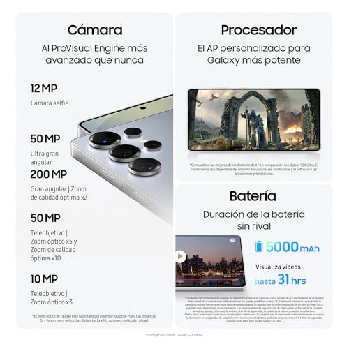Samsung Galaxy S25 Ultra 1TB Teléfono Móvil con IA, Galaxy AI, 12GB RAM, Cámara 200MP, Dual SIM, IP68, Garantía del Fabricante 3 Años + 1 Año Extra, Titanio Azul (Versión Española) - Imagen 6