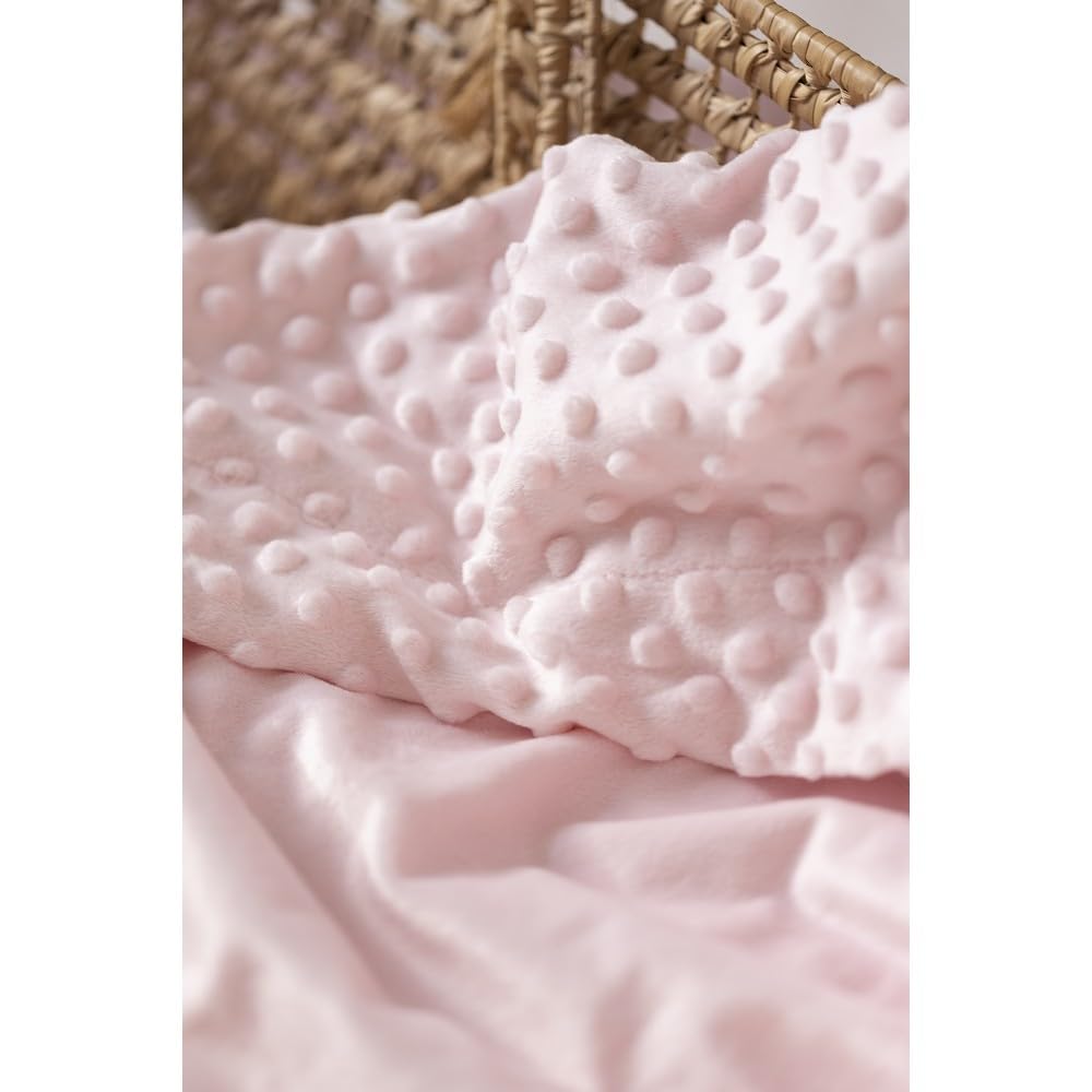 Interbaby Copertina + Doudou Neonato | Copertina Neonato Cotone 80x110cm a Bolle + Peluche Orsetto 28x17cm | Regalo Nascita Neonato Maschio e Femmina in Confezione Regalo (Rosa)