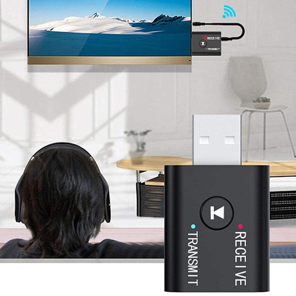 Adaptador de Audio Yet TR6 ABS 2 en 1 con Potente función Bluetooth 5.0, transmisor y Receptor, Circuito Independiente.