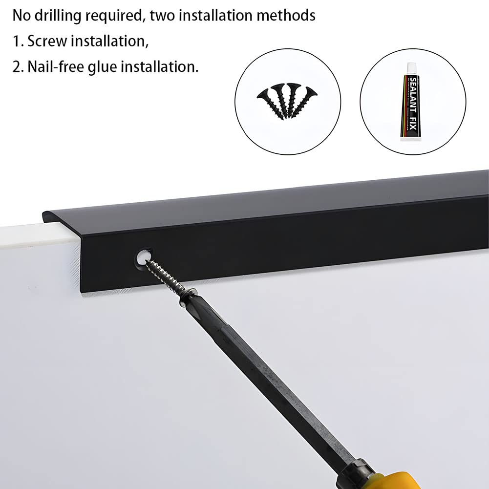 Maniglie moderne in alluminio nero per armadietti, 150 mm, maniglie nascoste per mobili da cucina, armadio, camera da letto, bagno