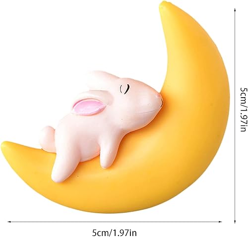 Miniatura 4 de Naysku Decoraciones para peceras pequeñas, decoración flotante de conejo de oso luna, para acuario, adornos decorativos, dispositivo flotante de