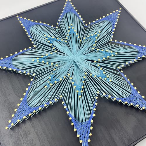 Image of CraftMelonMelon DIY Project 3D String Art Crafts Adult Set for Beginners and Teenagers, Unique Handmade Gift (Geometric Snowflakes 12 inches * 12 inches)