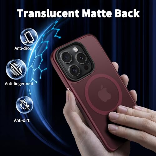 Image of CACOE Magnetic Case for iPhone 15 Pro Max 6.7 inch, Dark Red