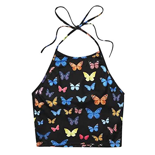 YAnGSale Women Camisole Printing Beachwear Vacation Clothes Sleeveless Pullover Vest Tank Crop Tops Cami Shirts (B1, L)