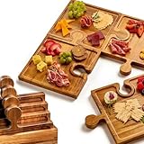 Bandejas De Servir para Fiesta,Tablas de Embutidos de Madera,Tabla de Quesos y Embutidos con Asas | para Alimentos Fruta Queso Aperitivos Postres Hogar Cocina Salón Y Mesa
