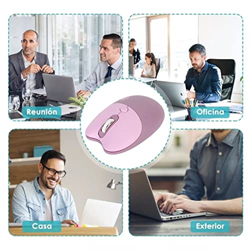 Ratón inalámbrico portátil morado compatible con PC Windows y Mac OS X 3