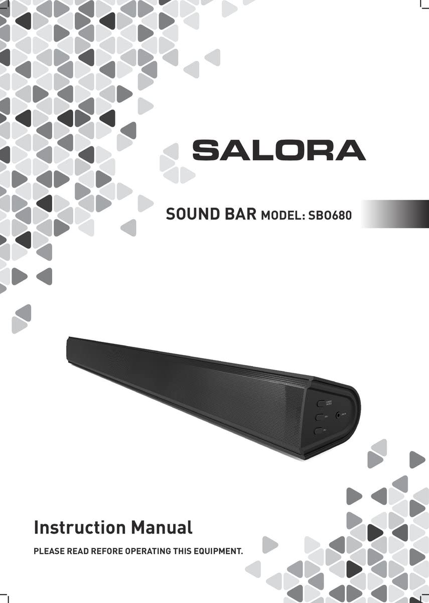 SALORA SBO680 Barre de Son TV Bluetooth 5.0 sans Fil 2.1 canaux 60W Caisson de Basses intégré HDMI Arc