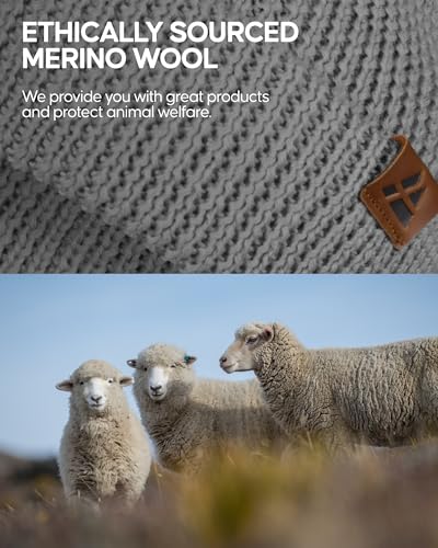 Image of DANISH ENDURANCE Merino Wool Beanie for Men & Women, Warm Knit Winter Hat