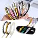 CoulorButtons 24 Rolls Candy Holographic Laser Color Mixed Size Nail Striping Tape Nail Art Line Decal Sets With 3 Line Case Tools