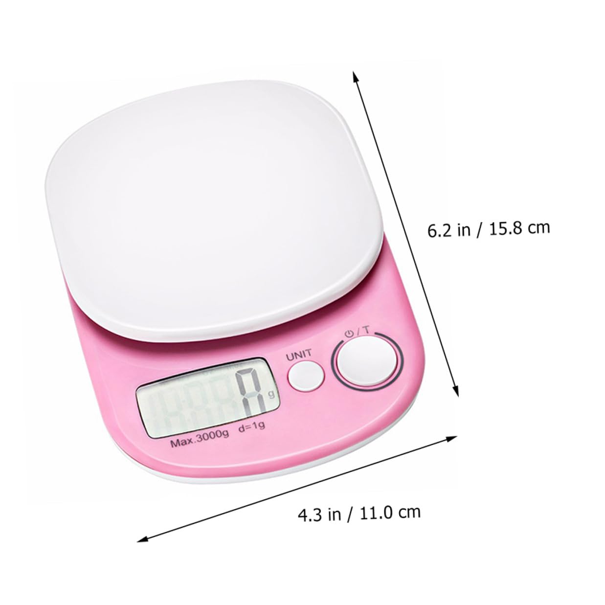 Housoutil High Precision Mini Electronic Food Scale 3kg Capacity Plastic Digital Kitchen Measuring Tool for Cooking Baking and Meal Prep