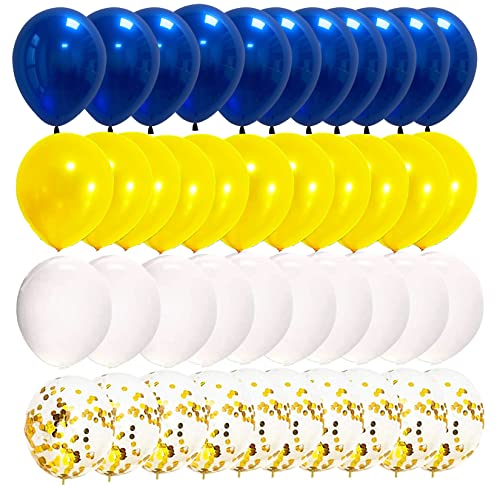 Image of Graduation Party Decorations Blue Yellow /Navy Blue Yellow Graduation Decorations 2026 /40pcs Balloons Michigan Balloons /Birthday Party Decorations (Pack of 3)