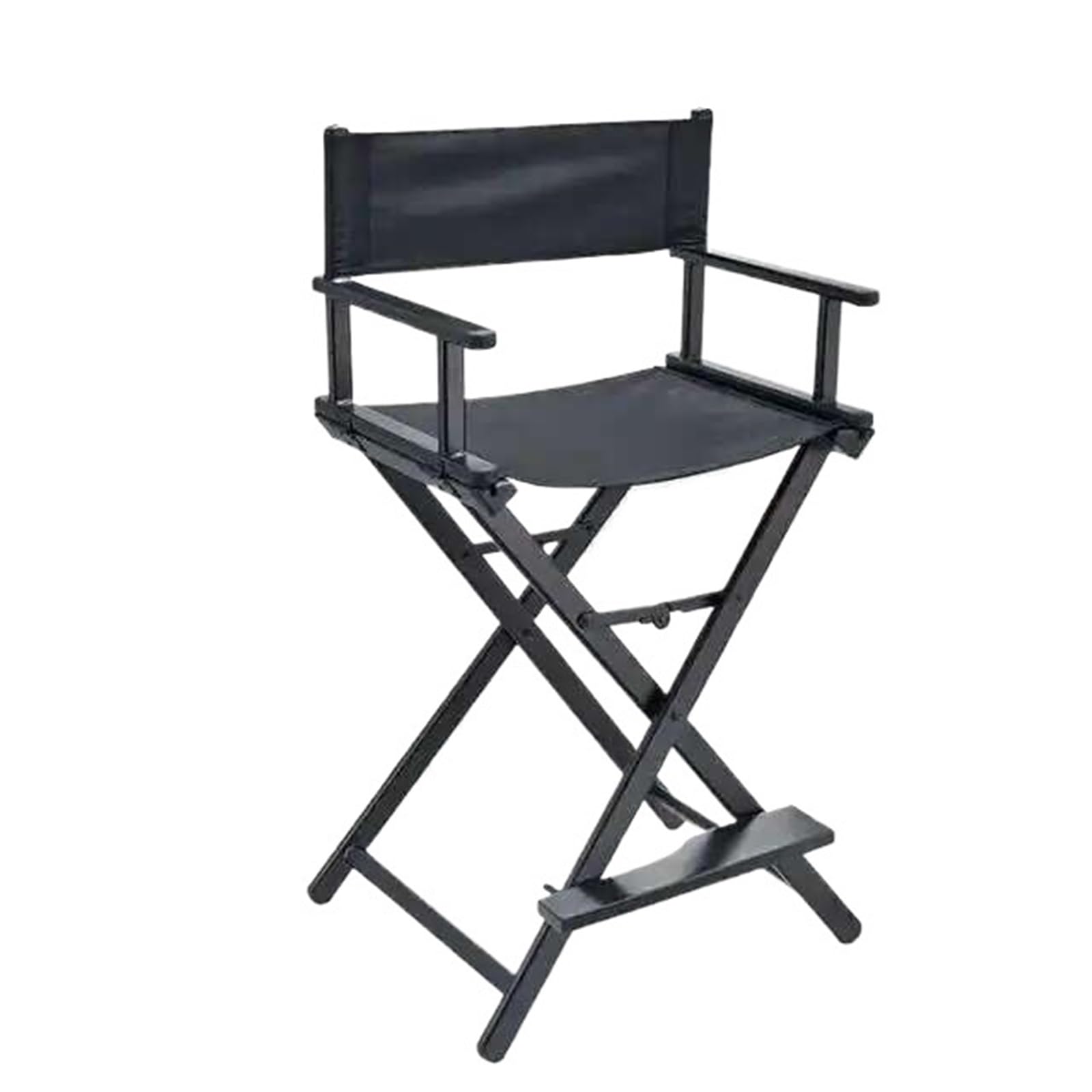 Sedia da Regista Pieghevole Sedia da trucco pieghevole in lega di alluminio, leggera, portatile, for esterni, barbiere, regista, con schienale e poggiatesta(Black without pillow)