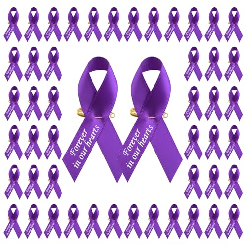 CRAFFANCY 100 PCS Purple Satin Ribbon Pins