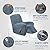 H.VERSAILTEX Recliner Chair Cover Velvet Plush 1-Piece Bundles Velvet Plush Ottoman Slipcovers(Large, Stone Blue) by 