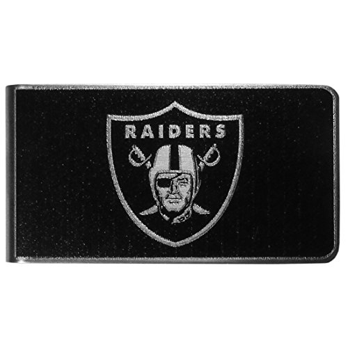 NFL Siskiyou Sports Mens Las Vegas Raiders Black and Steel Money Clip One Size Black