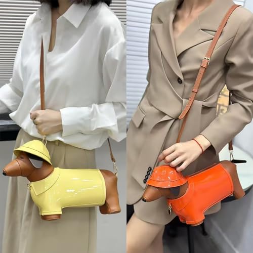 Image of Women PU Leather Unique Novelty Dog Shaped Crossbody Shoulder Bag Handbag Purse