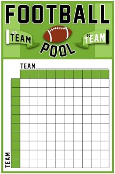 Laminated Large Football Squares Board 2026 Party Game 100 Boxes Betting Poster Dry Erase Wall Art 16x24