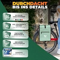 MIVELO 2in1 Fahrradtasche für Gepäckträger Gepäckträgertasche 100% wasserdicht Fahrrad Tasche für Gepäckträger (Mint, 25L) – Ansicht 5