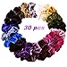 Produktbild Scrunchies Set, 30 Stück Farbe Haargummis Samt Elastische Haarbänder, Mädchen Haar Scrunchies Samt Elastische Haarbänder Pferdeschwanz Haarband mit Tasche Bunten