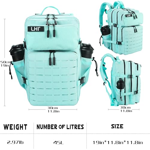 Image of LHI Tactical Military Backpack for Men 25L /45L Large Molle Army Assault Pack 3 Day Hiking Rucksack With Bottle Holder