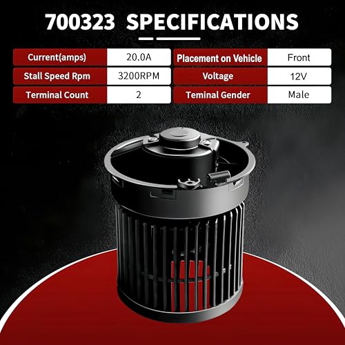 Image of Vetmor 700323 HVAC Heater Blower Motor w /Fan Cage Assembly Replacement for Nissan 2014-2019 Rogue, 2017-2019 Rogue Sport, 2014-2019 X-Trail -Replace# 27226-4BU0A 272264BU0A NI3126126