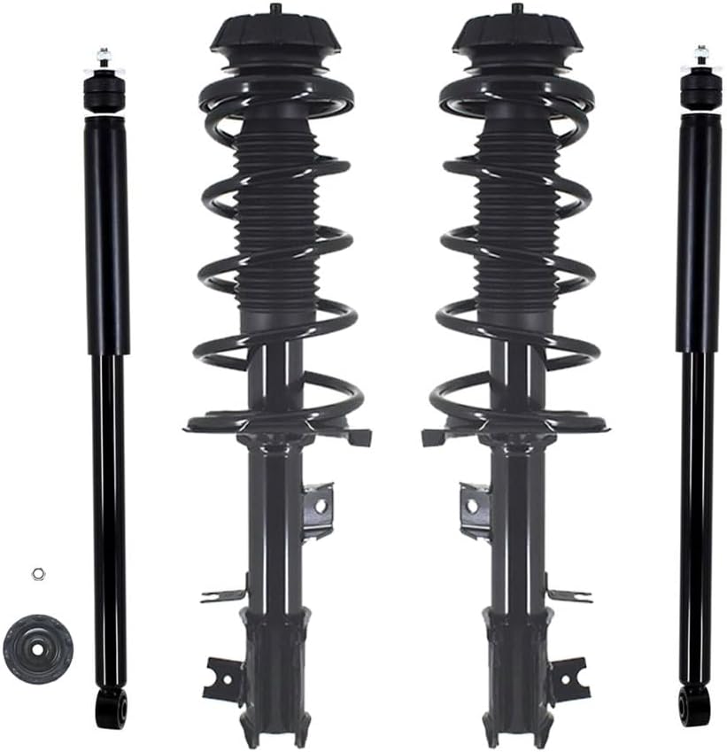 PM Auto Set of 4 Front Quick Complete Strut-Coil Spring Assembly-Rear Shock Absorber For 2007-2013 Suzuki SX4