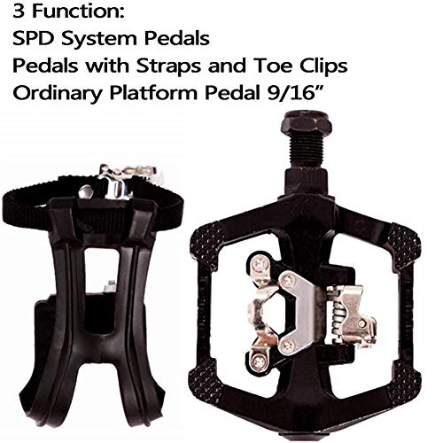 image for haoliving SPD Pedals with Toe Clip and Straps Compatible with Shimano 