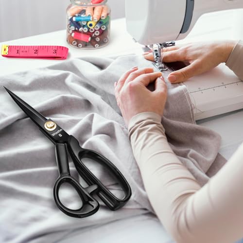 Image of Professional Fabric Scissors, 8 Inch Heavy Duty Sewing Scissors for Cutting Fabric, Sharp Dressmaking Scissors for Cutting Leather Crafts, Home Office, Students, Artists, Tailors