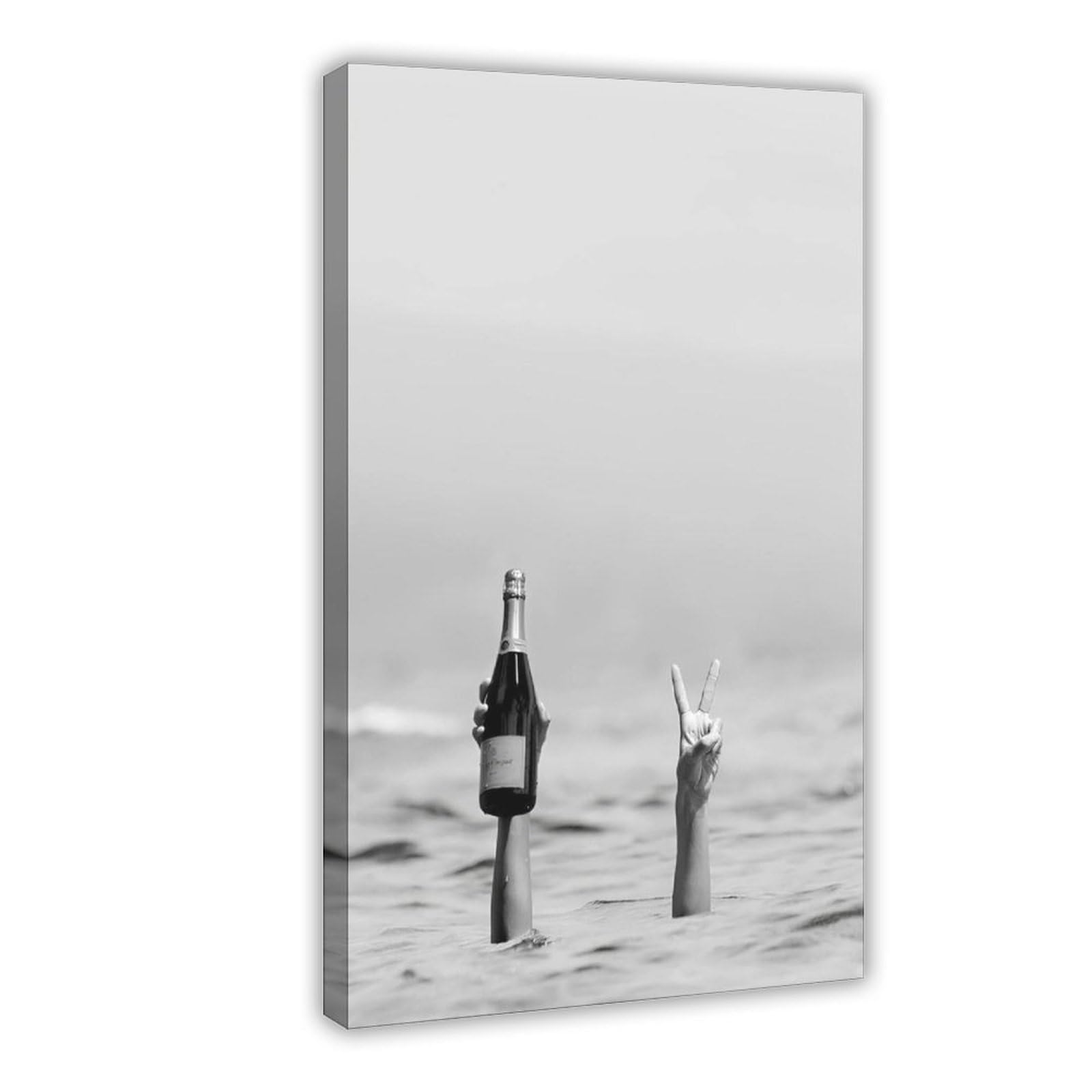 Ywtjax Frame-Style Champagne At Sea Poster Canvas Poster For Dorm Room Decor Gift