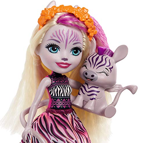 Enchantimals GTM27 - Zadie Zebra Puppe (15 cm) & Ref Tierfreundin-Figur aus der Sonnensavanne-Kollektion, kleine Puppe mit abnehmbarem Rock und Zubehör, tolles Geschenk für Kinder von 3 bis 8 Jahren – Bild 4