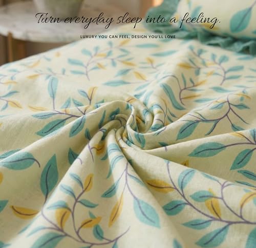 Image of BSB HOME Frill Bedsheet Set with 2 Pillow Covers - Ultra Soft Breathable Cotton Feel Fabric, Lightweight Skin-Friendly Double Bed Sheet for All Season Comfort - 228 x 254 cm (Sage Green)