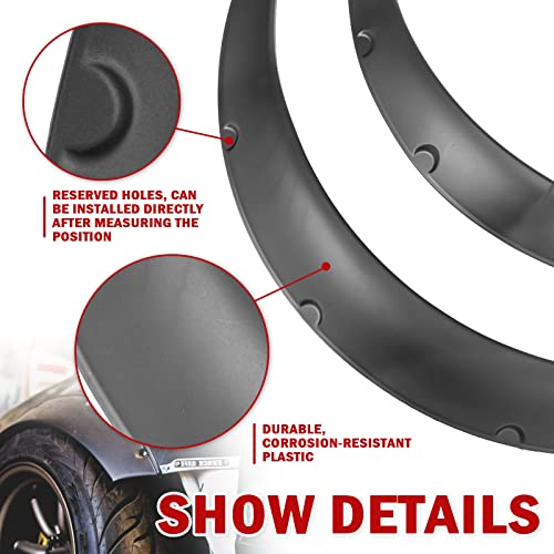 Universal 2"/50Mm Flexible Fender Flares Kit Set Of 4, Wide Body Wheel Arch Protectors For Cars, Suvs And Off-Road Vehicles #TOP2