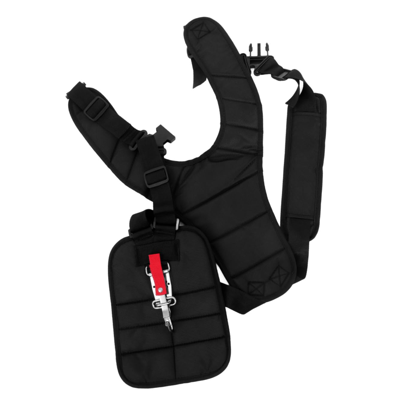 SUPVOX Imbracatura a Doppia Tracolla per Decespugliatore in Nylon Nero | Spallacci Imbottiti, Fascia Vita Fibbia, per Trimmer e Strimmer Durante Taglio Dell'erba