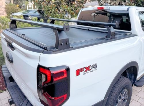 Image of Adjustable Truck Bed Rack Cross Bars,Compatible with Full-Size Trucks with Retractable Hard Tonneau Covers|Length 71 inch|2PCs|Made of high-Strength Aluminum Alloy