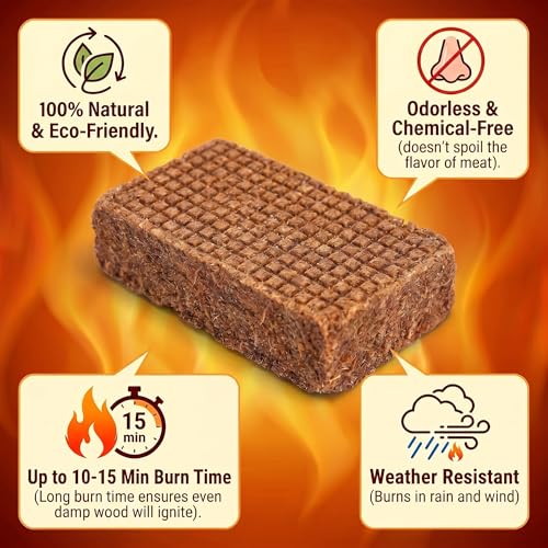 XLarge Fire Starter Cubes 160pc Long-Lasting for Kindling Charcoal Fireplace Campfires BBQ Grill Pit Woodstoves Waterproof Survival Kit Fire Starter Bricks Smokeless Fore Starters - Image 2