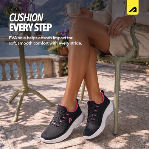 Image of Boldfit Walking Shoes for Women, Breathable Mesh Upper Cushioned Insole & Durable Eva Sole Lightweight, Slip-Resistant Sneakers for Daily Use Walking Shoes for Woman
