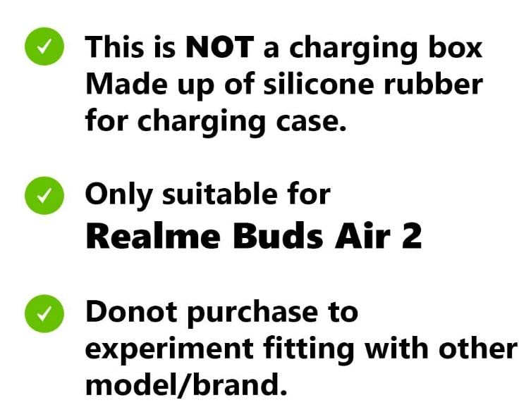 Image of Realme Buds Air 2 Protective Soft Silicone 360 Full Protection Dust-Proof Shockproof Case Cover with Hook (Cover Only) (Green)