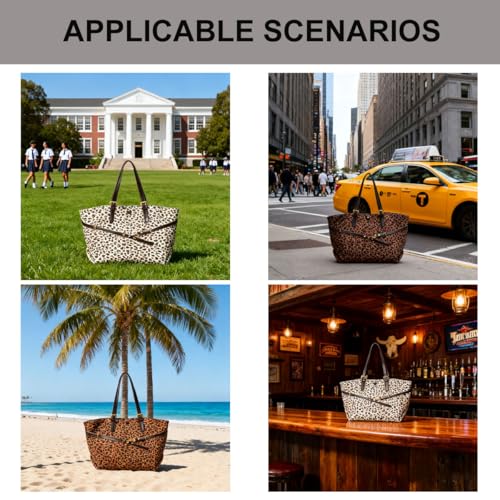 Bolso Tote con Estampado Leopardo para Mujeres miniatura 7