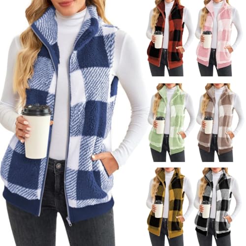 Stylish Women's Vest Coat Zipper Tops with Pockets Vintage Sleeveless Outerwear - Image 4