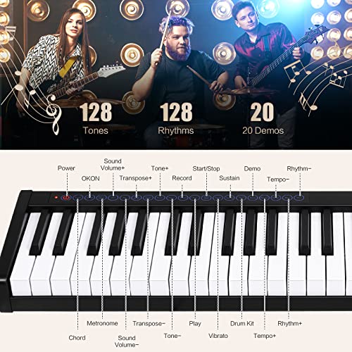Costway 88 Key Digital Piano Keyboard, Portable Electric Piano With Sustain Pedal, Carrying Bag & Power Supply, Semi-Weighted Keys, 128 Tones, 128 Rhythms, 20 Demos (Black) #TOP3