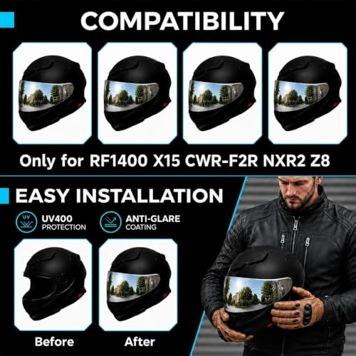 Image of PSLER RF-1400 RF 1400 visor - CWR-F2R Face Shield Helmet Visor Motorcycle Helmet Shield Accessories Replacement for RF 1400 CWR-F2R NXR2 Z8,Silver
