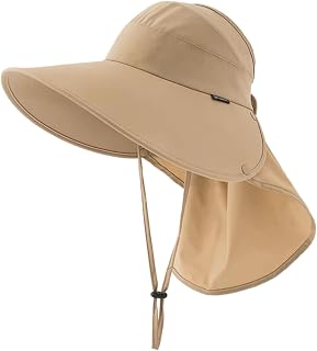 Sombrero de protección solar para el cuello para mujer, a prueba de sol, con cordón ajustable, transpirable, para actividades al aire libre, unisex